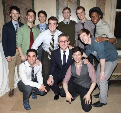 Thomas Schumacher with the 'NEWSIES" Ensemble cast Photo