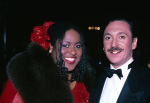 Jennifer Holiday and Michael Bennett photographed together at the 1984 Tony Awards.  Photo