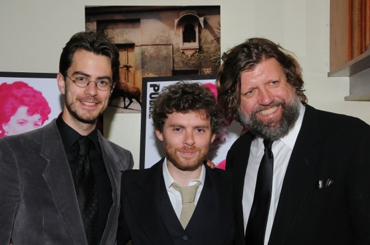 February House book writer Seth Bockley, composer Gabriel Kahane and Public Theater Artistic Director Oskar Eustis at 