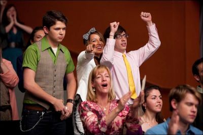 Damian McGinty, Vanessa Lengies, Kevin McHale Photo