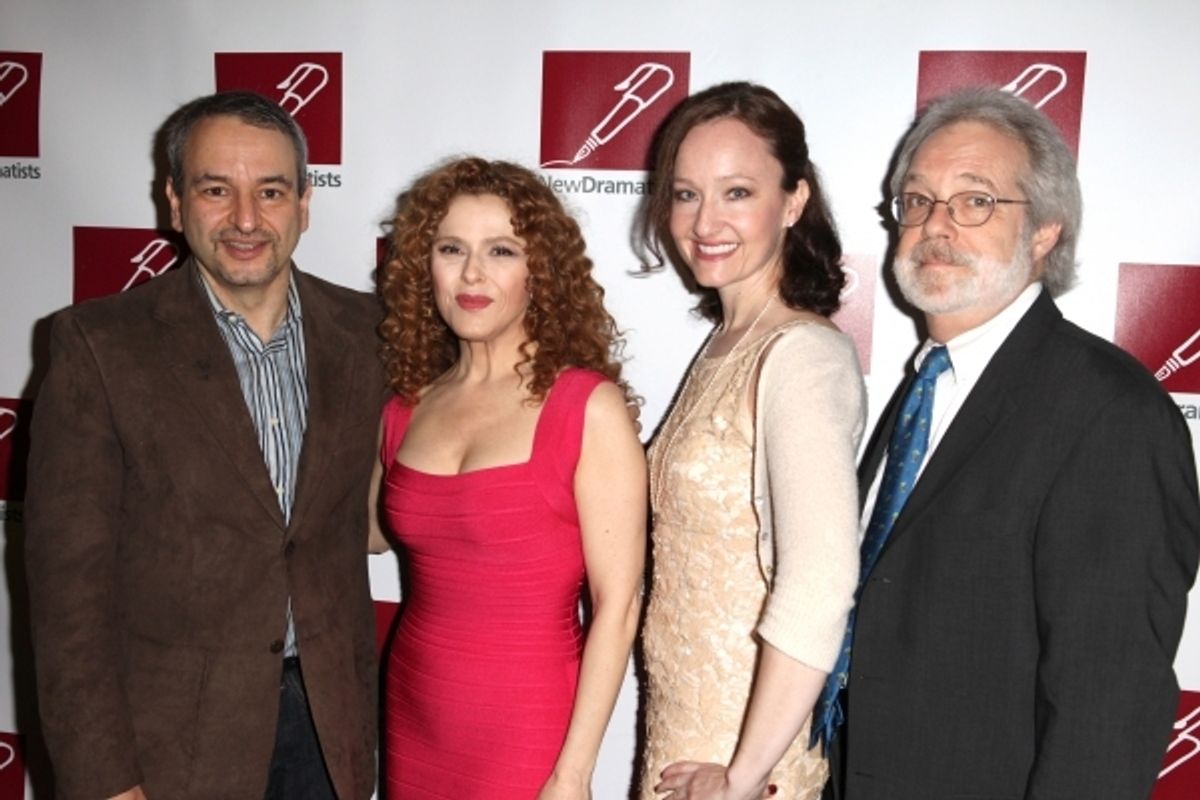Joe DiPietro, Bernadette Peters, Melissa van Der Schyff & John Weidman.  Photo Credit: Walter McBride at 