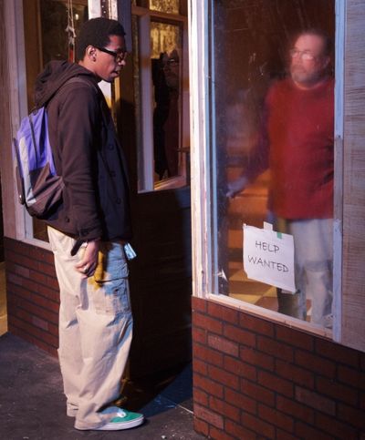 Brandon Harper with Gary Oesch (in the window)
 Photo