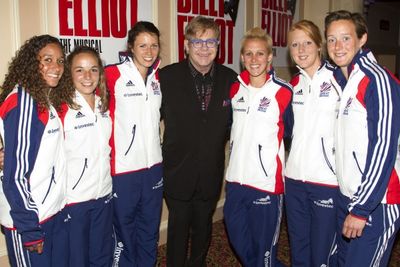 Elton John and Women's Hockey Team Photo