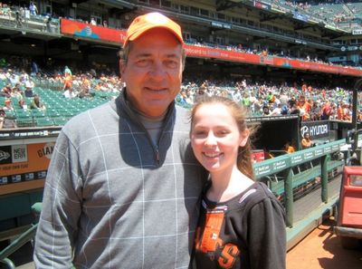 Julia Belanoff with Baseball Hall-of-Famer and Cincinnati Reds Legend Johnny Bench Photo