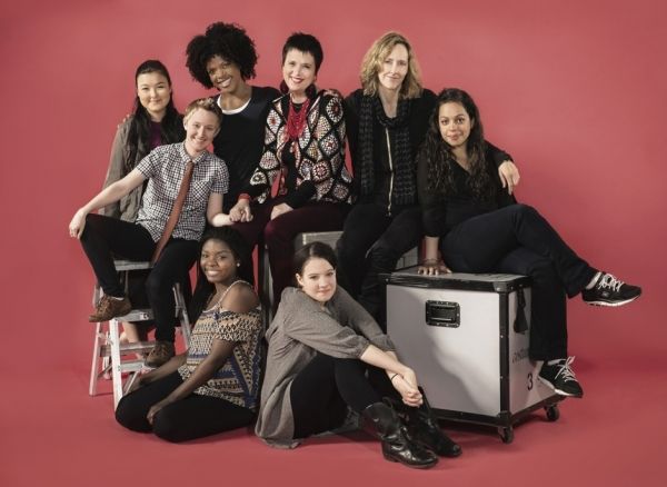 Eve Ensler (center) and Jo Bonney (second from right) with Joaquina Kalukango and Mol Photo