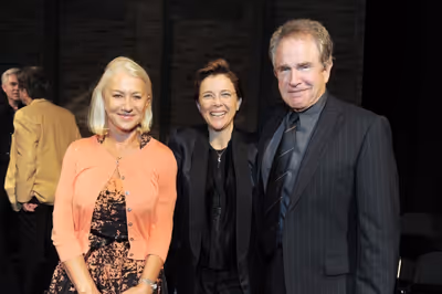 Helen Mirren, Annette Bening and Warren Beatty attend the "Backstage At The Geffen" F Photo