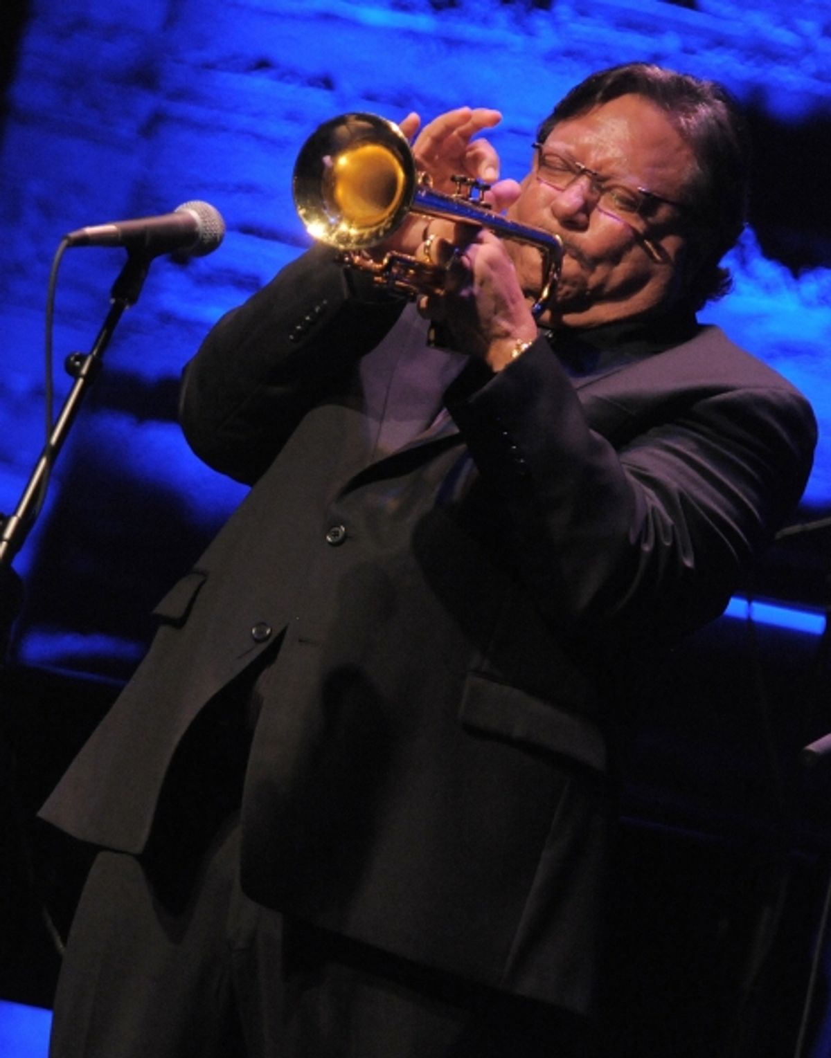 Arturo Sandoval performs at the 'Backstage At The Geffen' Fundraiser on Monday, June 4, 2012 in Los Angeles. (Photo by Jordan Strauss/Invision for Geffen Playhouse) at 