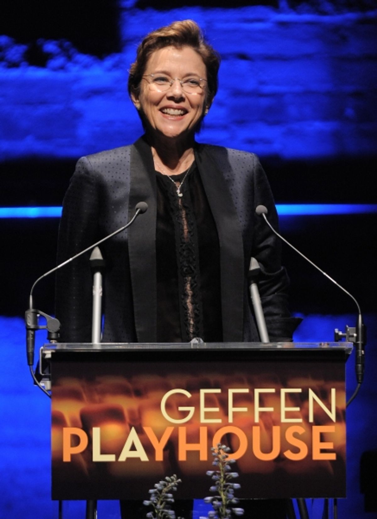 Annette Bening speaks at the 'Backstage At The Geffen' Fundraiser on Monday, June 4, 2012 in Los Angeles. (Photo by Jordan Strauss/Invision for Geffen Playhouse) at 