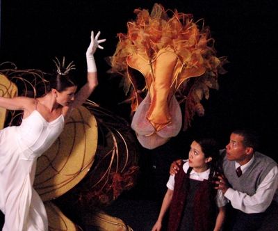 The White Witch (Morgann Rose), Aslan (portrayed by Michael John Casey, Betsy Rosen,  Photo
