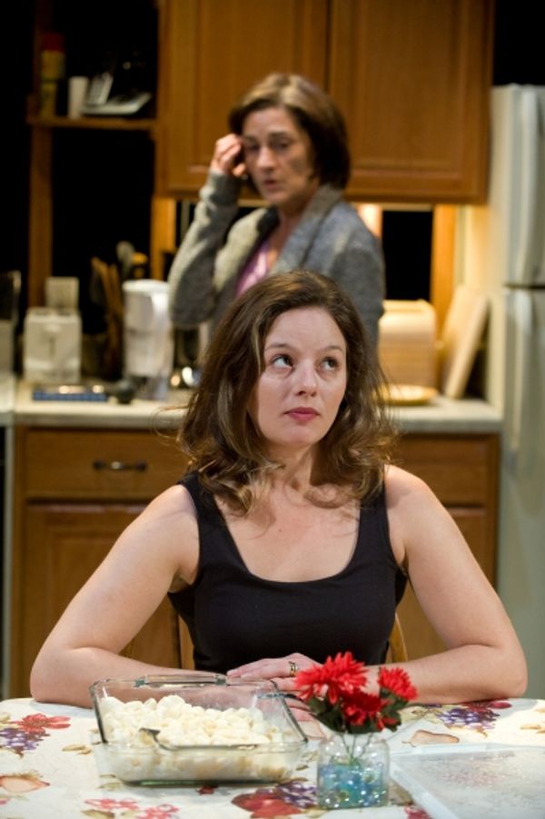 Kate Deckhouse (Janet Ulrich Brooks) shares an awkward pause with Amy (Nicole Wiesner Photo
