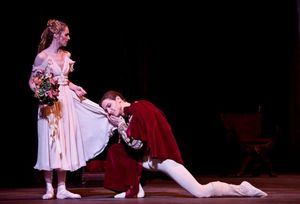 Sara Webb as Juliet and Ian Casady as Paris Photo