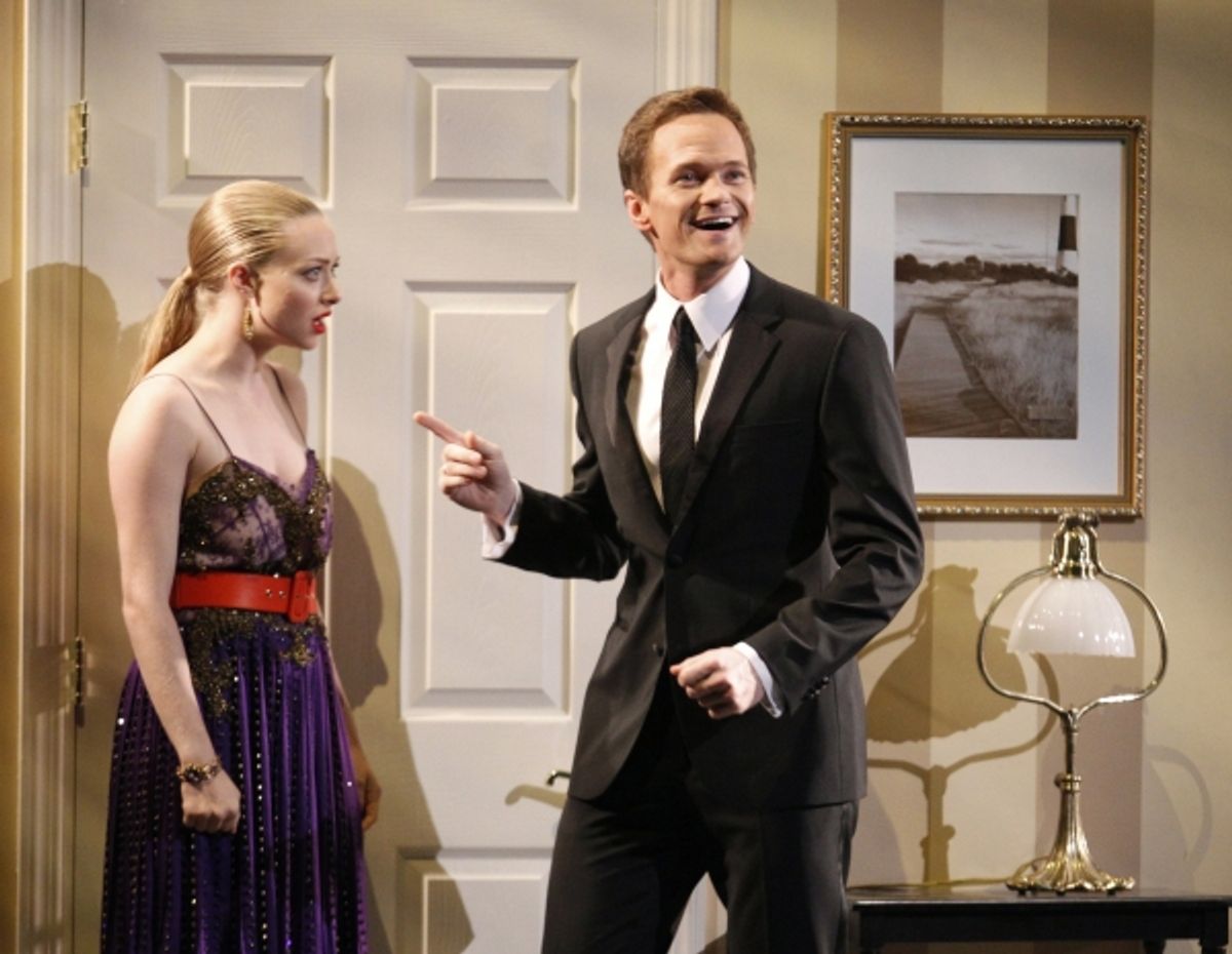Host Neil Patrick Harris performs during the opening act with Amanda Seyfried
 at 