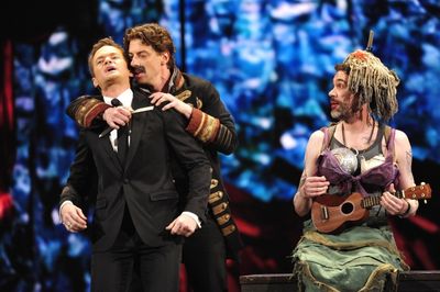 Neil Patrick Harris with the cast of "Peter and the Starcatcher" at the 66th annual T Photo