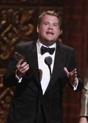 James Corden accepts the award for best performance by an actor in a leading role in  Photo