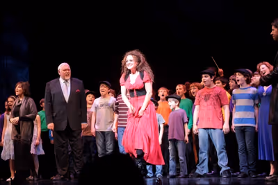 Melissa Errico and the company of Oliver Photo