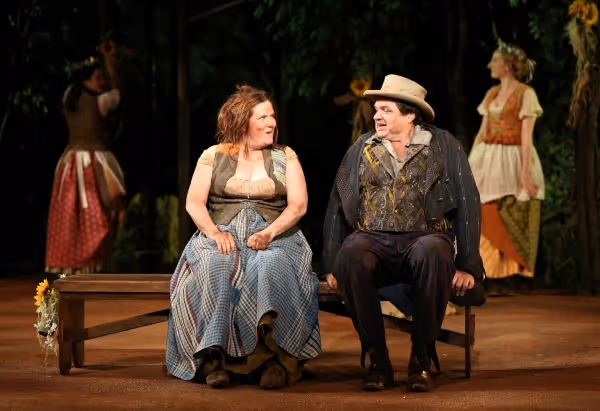 Donna Lynne Champlin and Oliver Platt in the Shakespeare in the Park production of As Photo