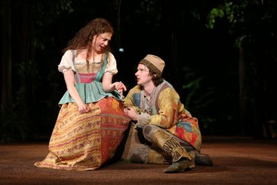 Susannah Flood and Will Rogers in the Shakespeare in the Park production of As You Li Photo