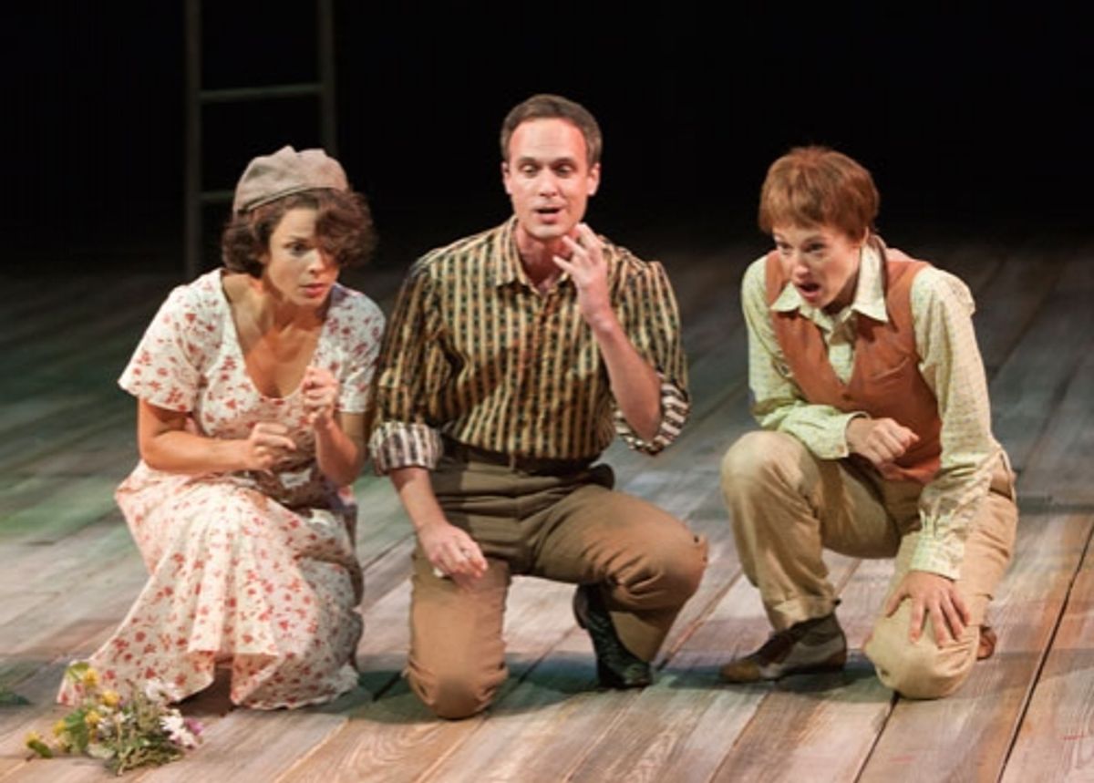 (from left) Vivia Font as Celia, Jay Whittaker as Oliver and Dana Green as Rosalind in The Old Globe's Shakespeare Festival production of William Shakespeare's As You Like It, directed by Adrian Noble, June 10 - Sept. 30, 2012. Photo by Henry DiRocco. at 