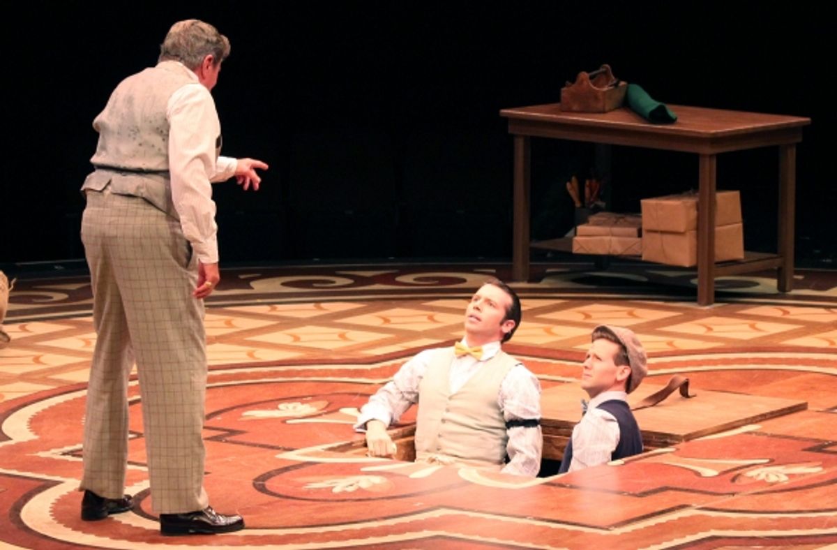 Gary Beach (Horace Vandergelder) with Matt Loehr (Cornelius Hackle) and Eric Mann (Barnaby Tucker) at 