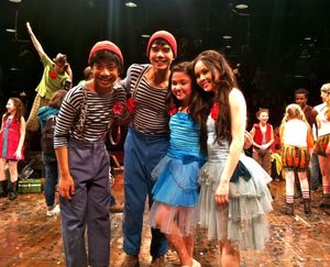 Jon Viktor Corpuz, Telly Leung, Montana Byrne (young Anna Maria), Anna Maria Perez de Tagle
@ BroadwayWorld Jon Viktor Corpuz, Telly Leung, Montana Byrne (young Anna Maria), Anna Maria Perez de Photo
