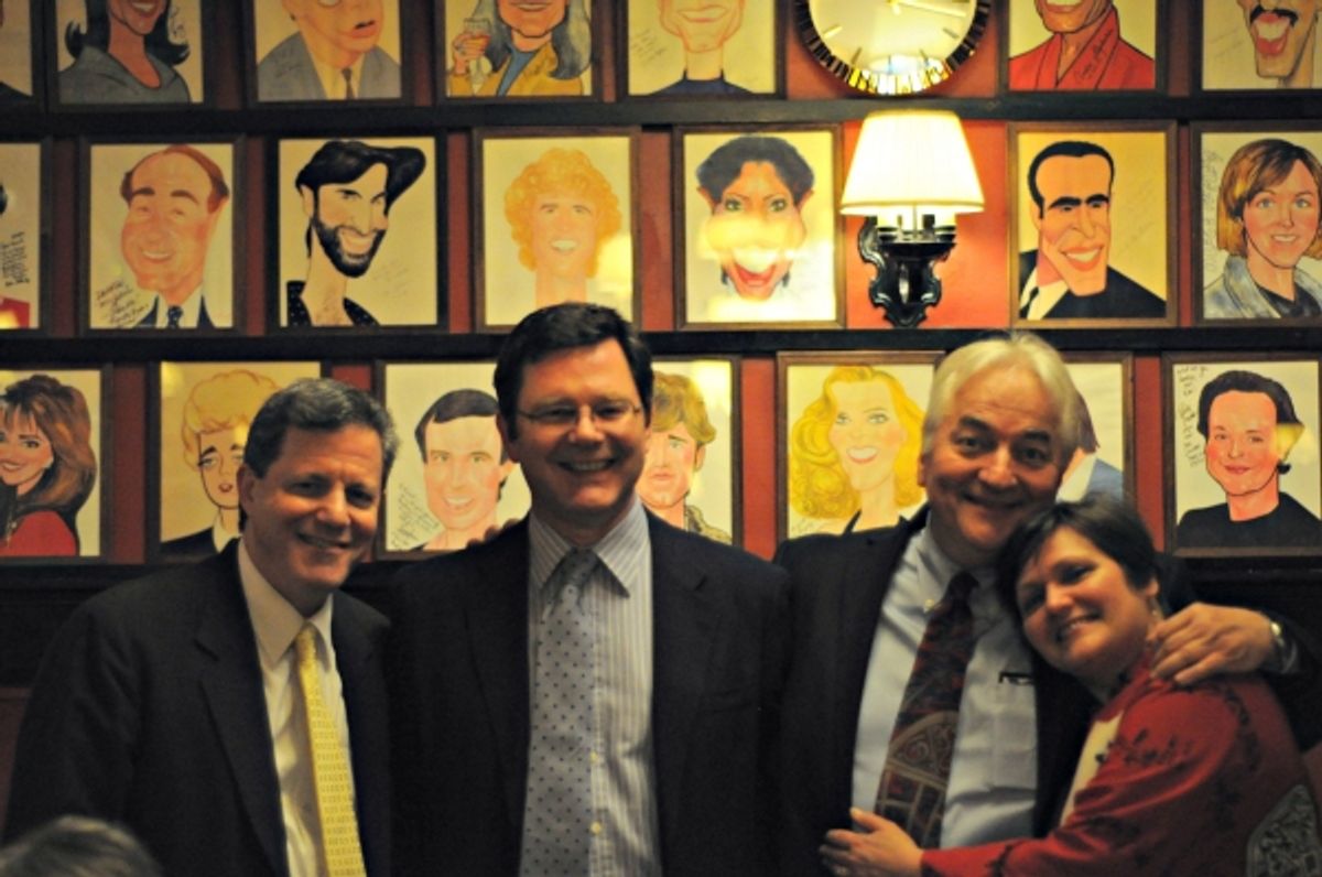 Producers at the opening night party at Sardi's: Michael Chaut, Giles Cole, Alexander Marshall and Susan Palmer Marshall at 