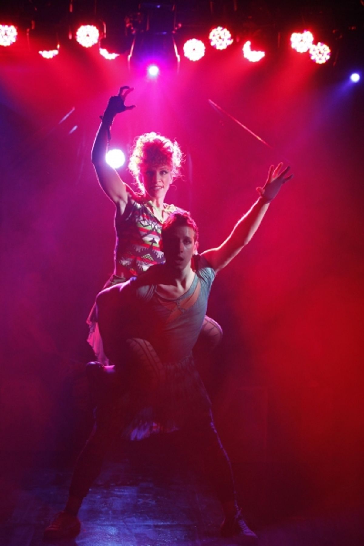 Lindsay Nicole Chambers (above) as Velociraptor of Science and Alex Wyse as Velociraptor of Innocence at 