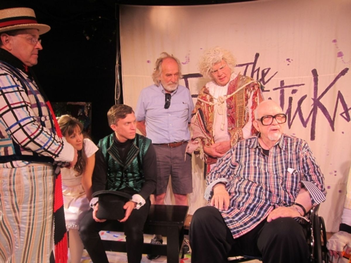 The Fantasticks company with composer Harvey Schmidt at 