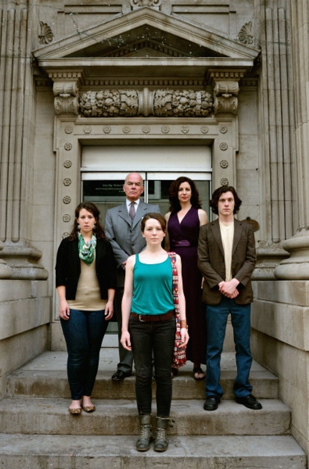 Background: Leah Holder, Thomas Gough, Kathryn Malek, Glyn Bowerman. Foreground: Cydney Penner. at 