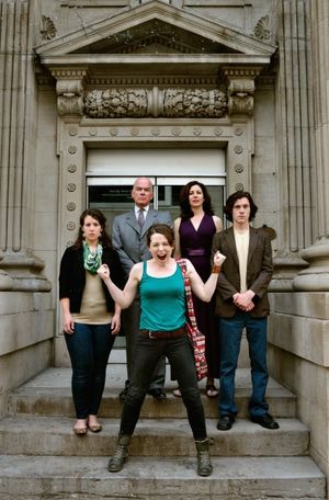 Background: Leah Holder, Thomas Gough, Kathryn Malek, Glyn Bowerman. Foreground: Cydney Penner. @ BroadwayWorld Background: Leah Holder, Thomas Gough, Kathryn Malek, Glyn Bowerman. Foreground: Cydn Photo