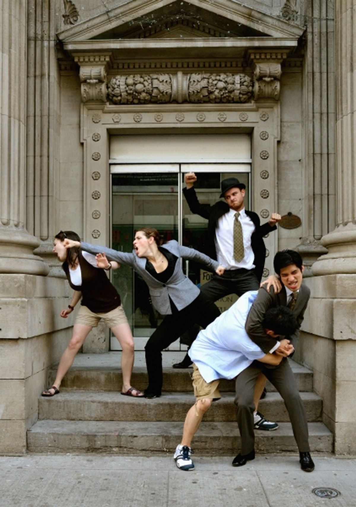 Background: Heather Motut, Adriana Crivici, Aaron Rothermund. Foreground: Daniel Kim, John Chou. at 