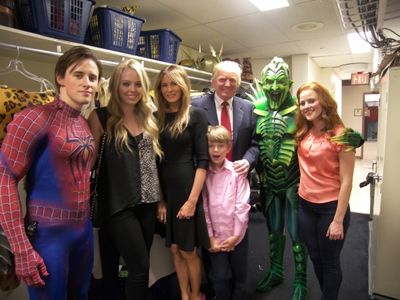 Reeve Carney, Donald Trump and Family, Patrick Page, and Rebecca Faulkenberry Photo