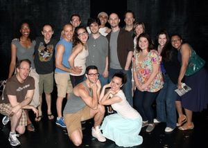 Jon and Al Kaplan (center) with SILENCE! The Musical Company Photo