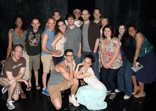 Jon and Al Kaplan (center) with SILENCE! The Musical Company Photo