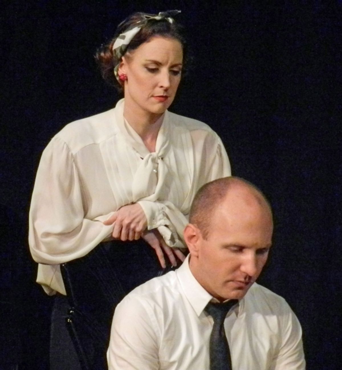  Meg Wozniak as Inez Serrano and Brandon Hobratschk as Joseph Garcin at 