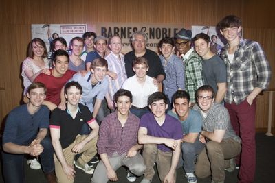 Jack Feldman, Harvey Fierstein and the cast of "Newsies" Photo