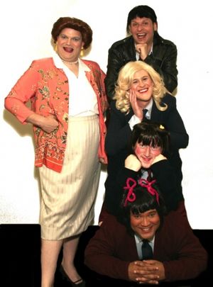 Mrs. Garrett (Joe Bailey, left) and her Eastland girls: (from top to bottom) Jo (Jami Photo
