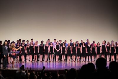 Constantine Maroulis, Deborah Cox, and the students Photo