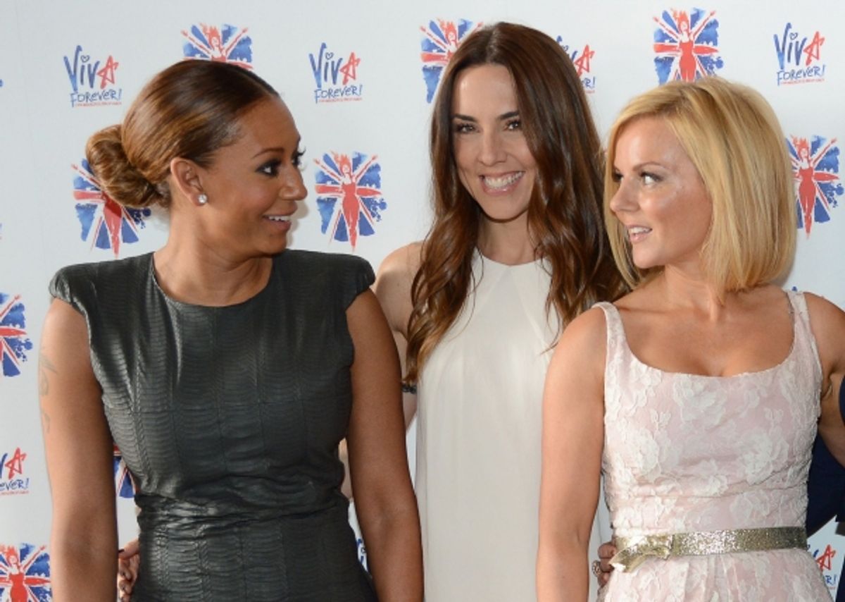 Melanie Brown, Melanie Chisholm, Geri Halliwell at 
