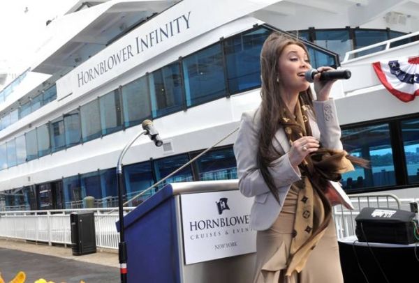 Photo Flash: Anna Maria Perez de Tagle Sings at Hornblower Infinity Ceremony  Image