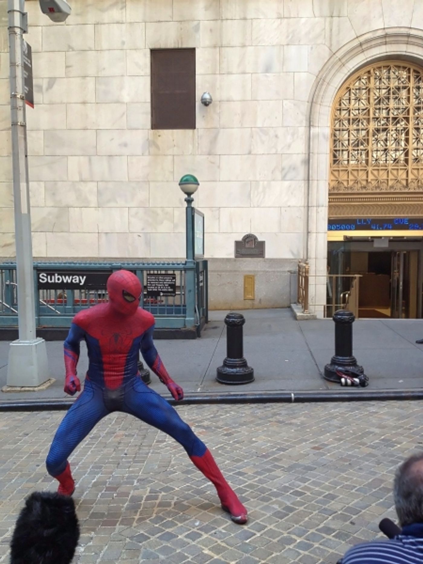 Photo Flash: THE AMAZING SPIDER-MAN Swings By New York Stock Exchange Photo Flash: THE AMAZING SPIDER-MAN Swings By New York Stock Exchange Image