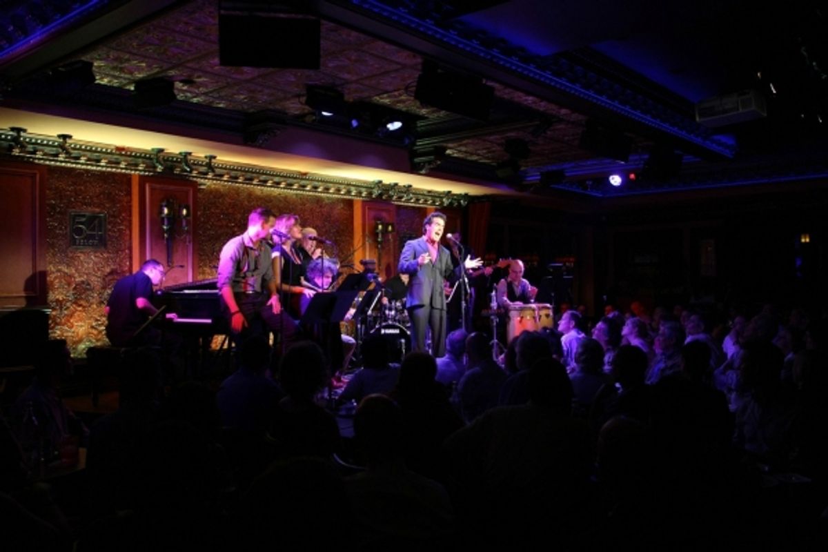 Brian d'Arcy James (center), backed by Clarke Thorell and Haven Burton  at 