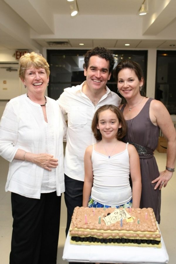 Brian d'Arcy James with Mother Mary James,  Wife Jennifer Prescott and Daughter Grace Photo