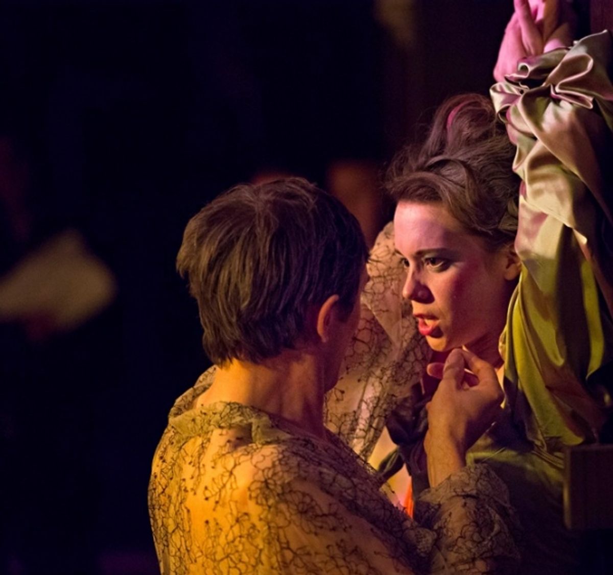 Daniel Weyman (Willmore) and  Chloe Pirrie (Florinda) at 