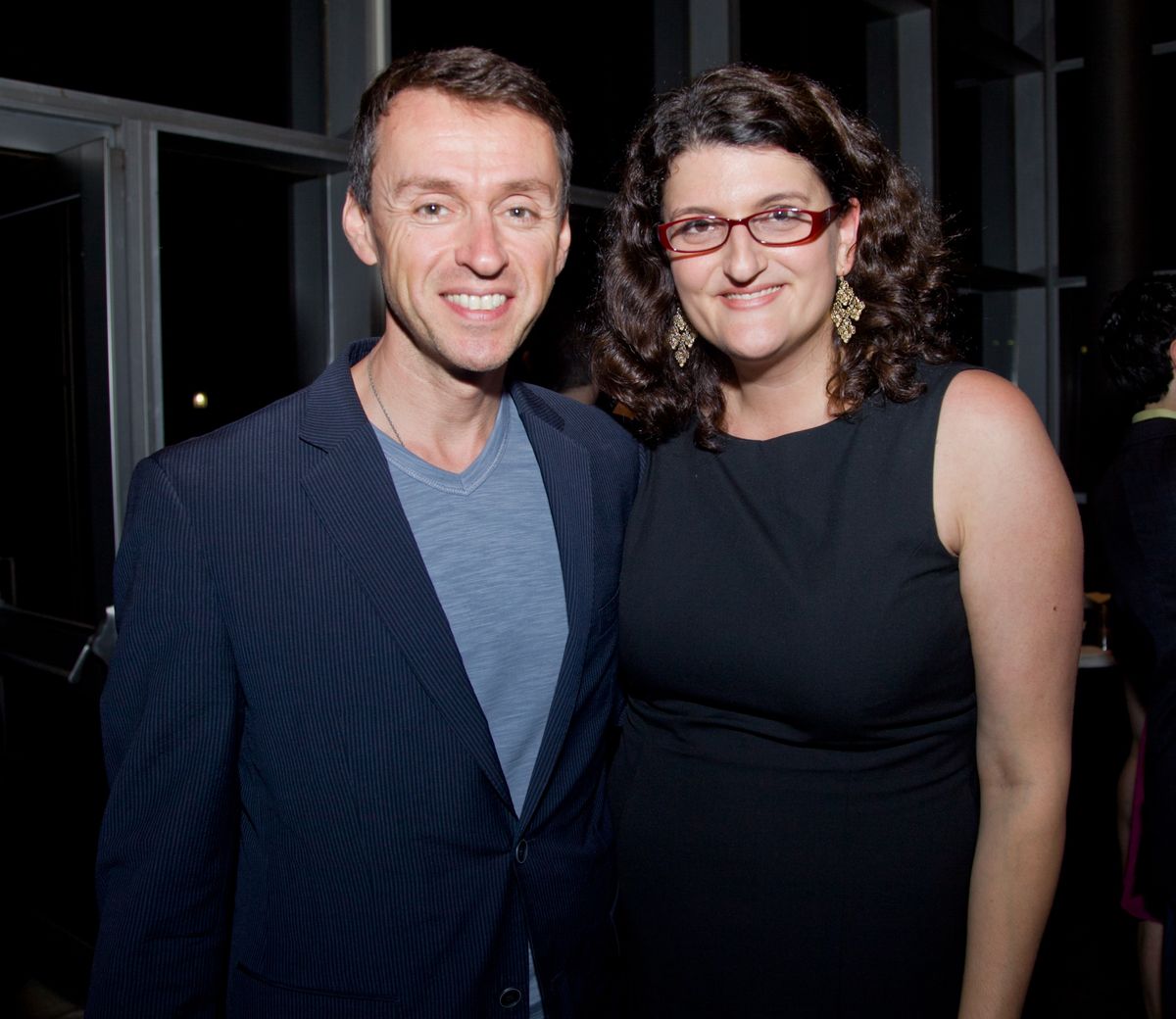 Master teacher Andrew Lippa with Heather Schmucker
 at 