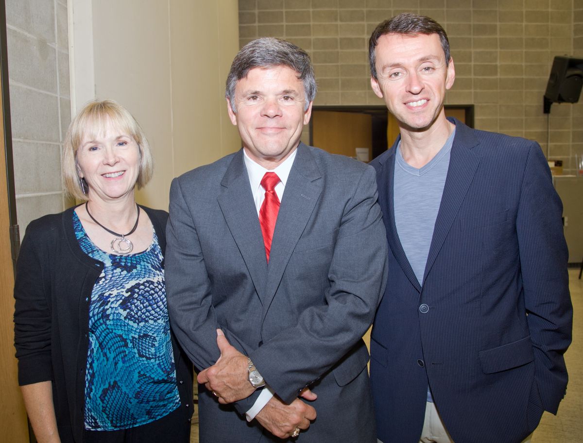 JMF Board President John Marshall and his wife, Becky with Master Teacher Andrew Lippa
 at 