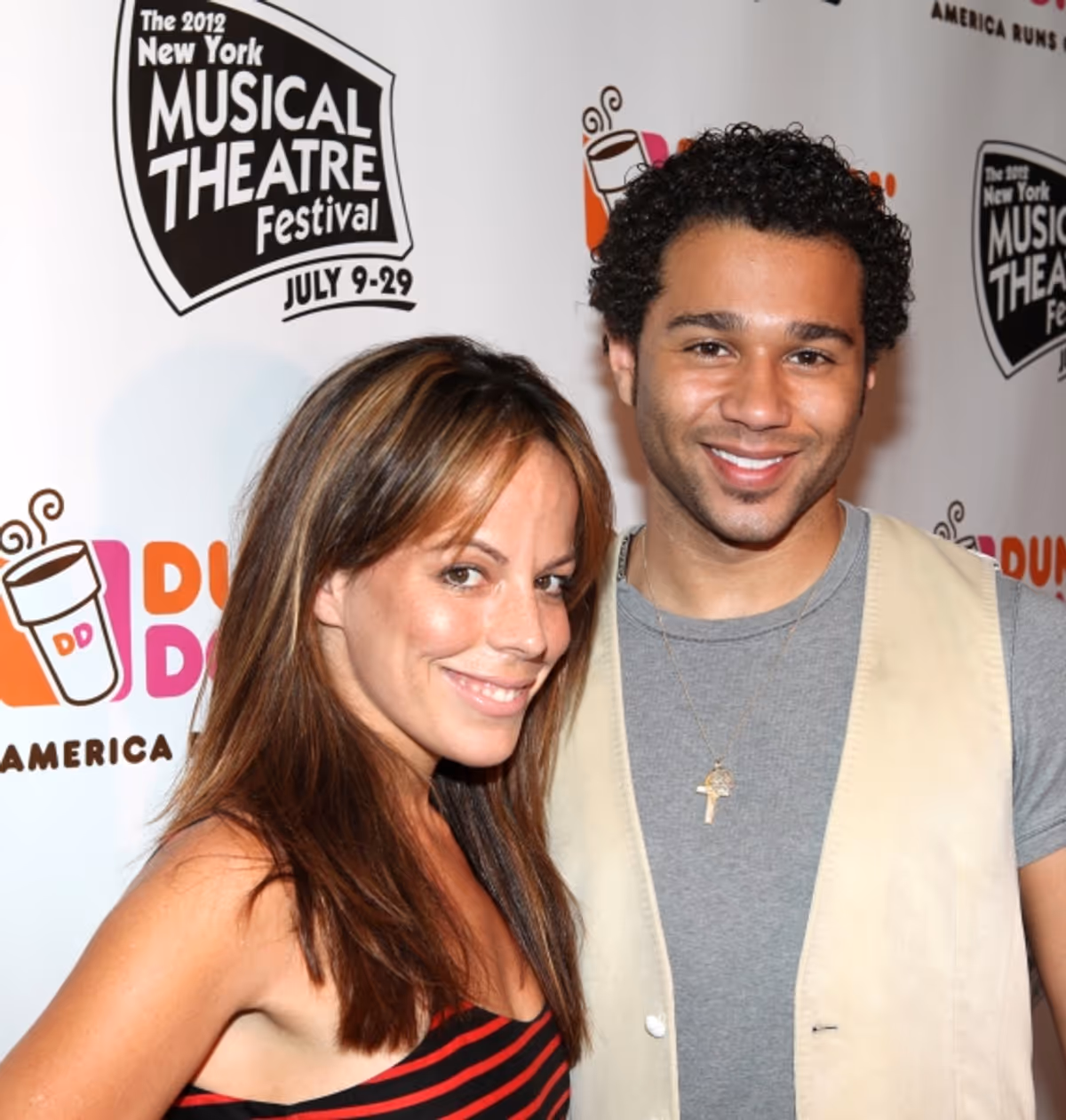 Leslie Kritzer & Corbin Bleu backstage at the New York Musical Theatre Festival at the NYMF Hub in Times Square, New York on 7/3/2012. at 