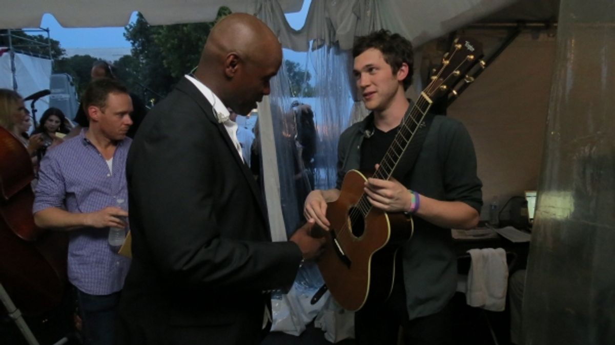  Javier Colon Backstage with Phillip Phillips at 
