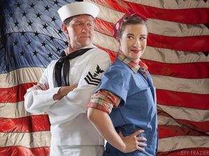 Patrick Waller and Evelyn O'Neal Brush star as Benedick and Beatrice in Much Ado About Nothing. -photo by Jeff Frazier @ BroadwayWorld Patrick Waller and Evelyn O'Neal Brush star as Benedick and Beatrice in Much Ado Abou Photo