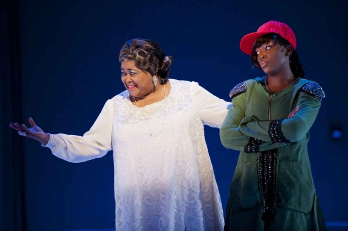 Mother Shaw (Felicia P. Fields) and Yolanda (Marketta P. Wilder) at 