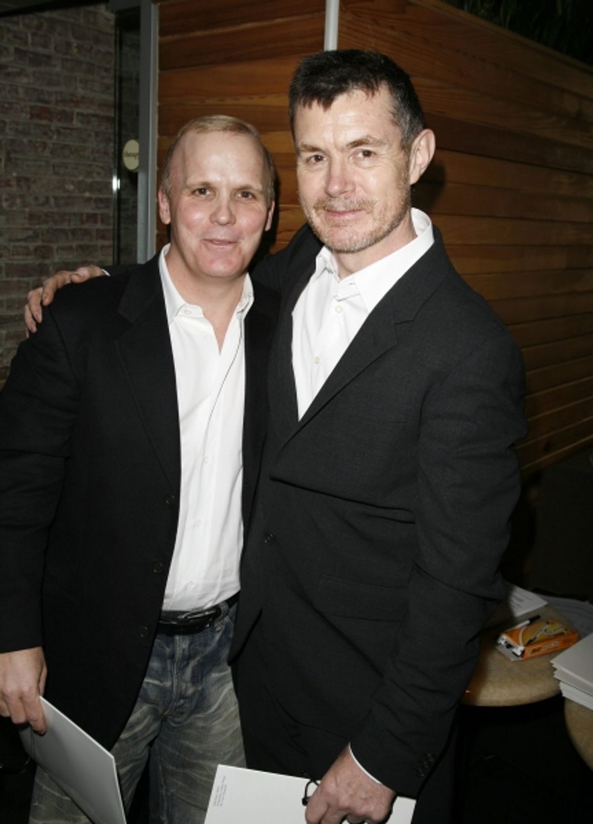 Scott Ellis (Director- THE LITTLE DOG LAUGHED) and Martin Pakledinaz ( Costume Design- THE TRIP TO BOUNTIFUL ) Attending the Nominees' Cocktail Party at Therapy for the 21st Annual Lucille Lortel Awards for Outstanding Achievement Off-Broadway. New York C at 